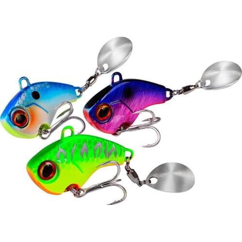 Fishing Lures Wobble Rotating Metal VIB vibration Bait For Pike Bass Trout Treble Hook Artificial Hard Baits Spinner Spoon Lure