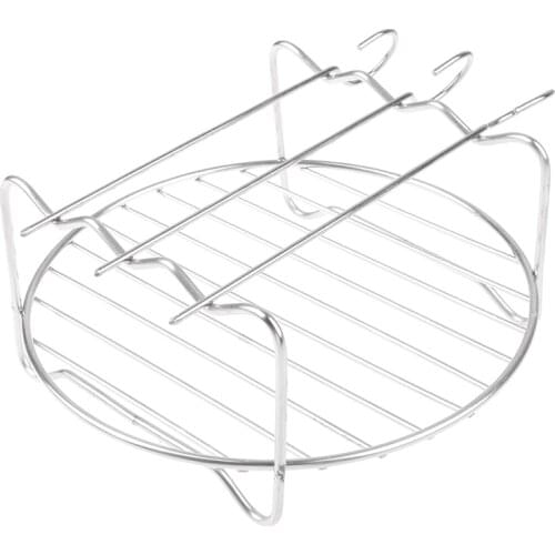 Baking Tray Skewers Air Fryer Stainless Steel Holder BBQ Rack Double-deck Home Replacement Barbecue