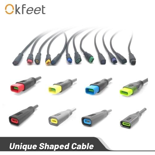 Okfeet Julet 2 3 4 5 6 Pin Waterproof Unique Shape Extend Cable Connector for Ebike Light Throttle Ebrake Display Ebike Parts