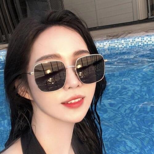 Fashion Gradient Shades Big Frame Retro Square Sunglasses Women Brand Designer Metal Oversized Sun Glasses Men Wholesale