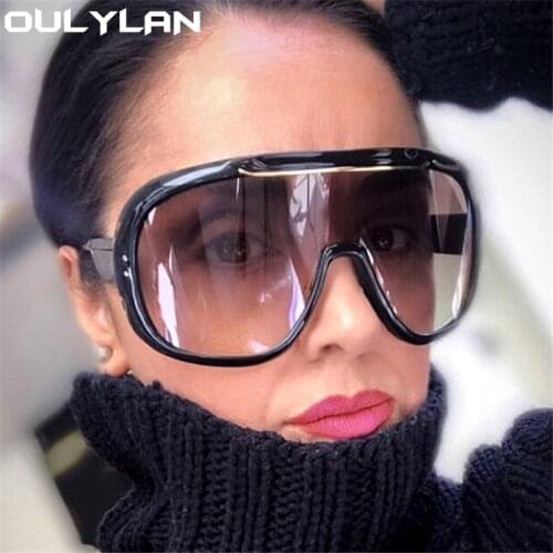 Oulylan Windproof Oversized Sunglasses Women Fashion Siamese Piece Mask Sun Glasses Men Vintage Outdoor Sport Riding Eyewear