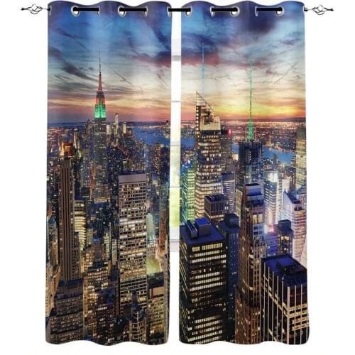 Modern City Modern Blackout Curtains For Living Room Bedroom Window Treatment Blinds Drapes Kitchen Curtains