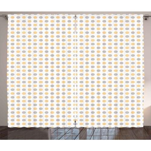 Bold Polka Dots Curtains Classic Retro Colored Motif Satin Fabric Drapes for Living Room Bedroom 2 Panel Window Set