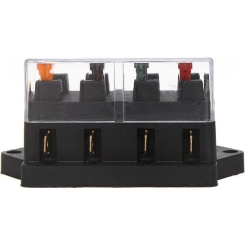 Universal Car Truck Vehicle 4 Way Circuit Automotive Middle-sized Blade Fuse Box Block Holder