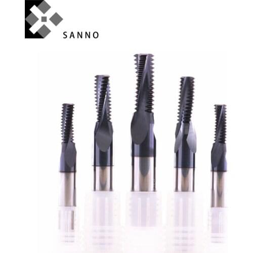 Tungsten steel full tooth thread end mills 3 flutes CNC external internal threading milling cutter for metal processing