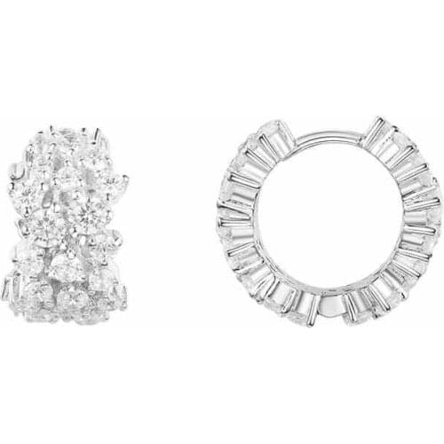 SLJELY Luxury 925 Sterling Silver Flower Buds Full CZ Cubic Zirconia Stones Floral Earrings Women Wedding Party Luxury Jewelry