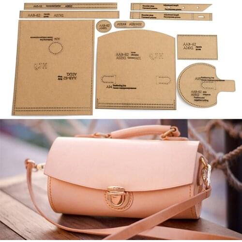 1Set DIY Kraft Paper Template Shoulder Bag Crossbody Bag Bucket Bag Leather Craft Pattern DIY Stencil Sewing Pattern 19cm*9.5cm