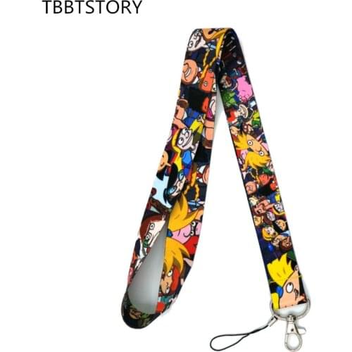 12Pcs Anime Cartoon Neck Strap Lanyard for Keys USB ID Card Badge Holder Keycord Mobile Phone Straps Webbing Necklace Lanyards