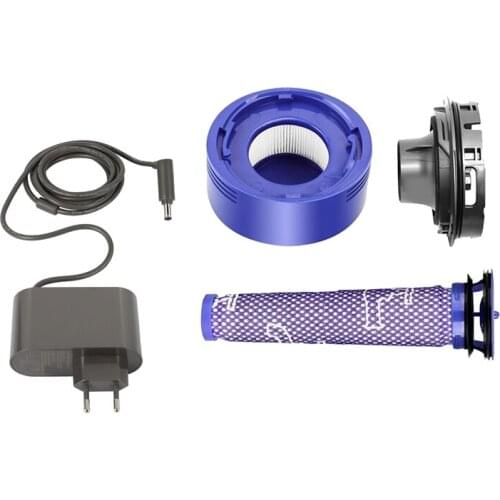 2 Set Vacuum Cleaner Accessories: 1 Pcs Charging Adapter EU Plug & 1 Set Rear Cover Filter Kit Motor Rear Cover