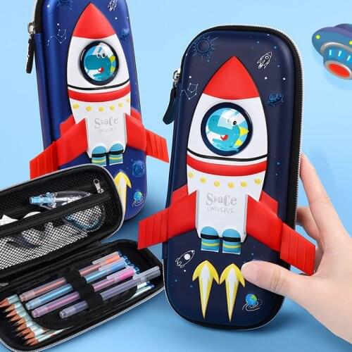3D Space Pencil Case School Stationery Box Cartoons Cute Pencil cases for Kids Large Capacity Kawaii Pen Case Student Pen Bag