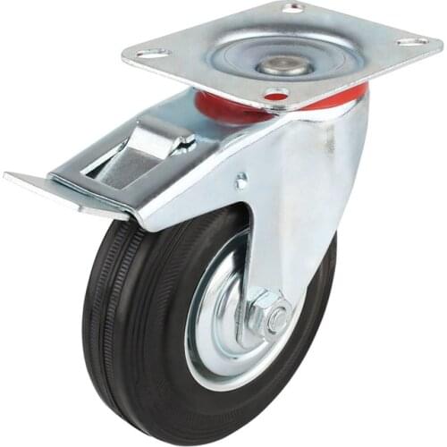 4pcs 75mm Heavy Duty 200kg Swivel Castor Wheels Trolley Furniture Chair Casters Rubber Brake Trolley Wheel ruedas para mueble