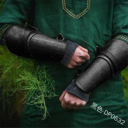 Medieval Armor Fairy Tail Bracers Steampunk Gloves Men Renaissance Warrior Knights Superheroes Lace-up Gauntlet Wristband