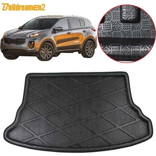 Buildreamen2 For Kia Sportage Car Tail Trunk Mat Cargo Carpet Floor Tray Boot Liner Protector Mud Pad 2006 2007 2008 2009 2010