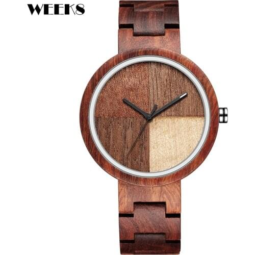 Natural Wood Watch for Men Full-Wooden Case Dial Watches Man Quartz Wristwatch Real Mixed Wooden Mens Clock reloj de madera