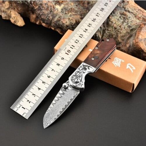 CN(Origin) Military Tactical Knife 15CM Damascus Steel Folding Knife Gift Boutique Pocket knifes