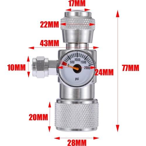 CO2 Aquarium Moss Plant Fish Single Pressure Gauge Regulator Manometer Equipment Silver Aluminium Alloy Aquarium Accessories