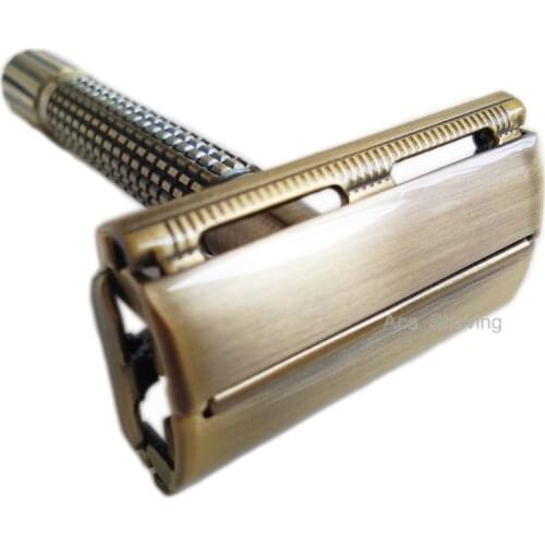 DE Razor Double Edge Blade Safety Beard Shaving Kits for Men Butterfly Head Copper Alloy Rotating Handle