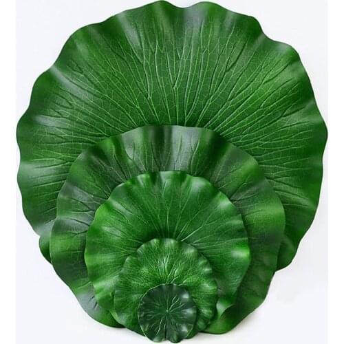 Teal Touch PU Green Artificial Lotus Decoative Leaf Plant Flower For Garden Pond Decoration 10 To 40 CM Available
