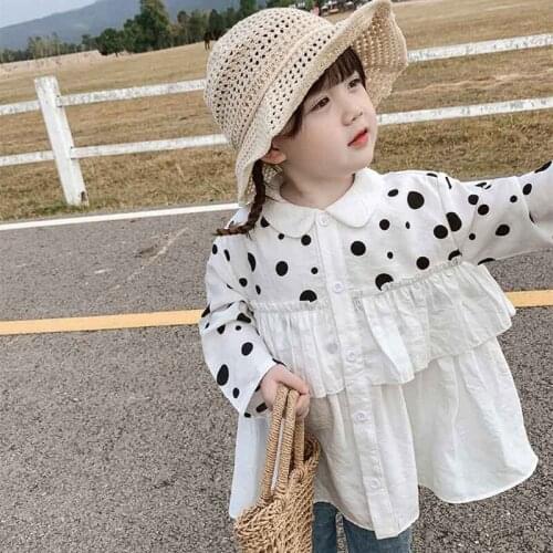Girls Babys Kids Blouse Jacket Outwear 2021 Charming Spring Autumn Top Cardigan Ruffles Rural Cotton Princess Childrens Clothi