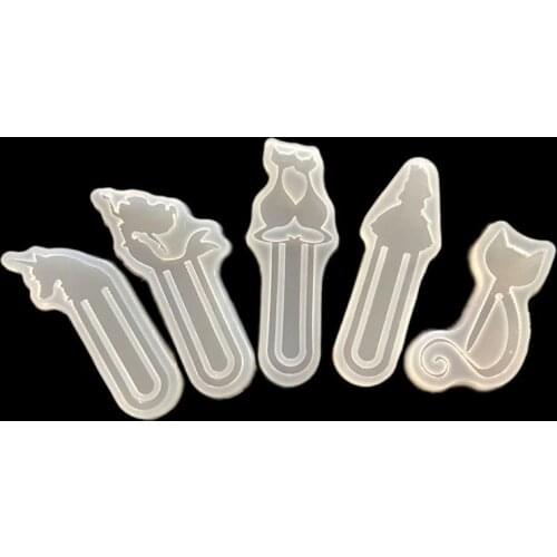 DIY Cat Shape Bookmark Mould Epoxy Resin Casting Silicone Molds Art Craft Making Tools