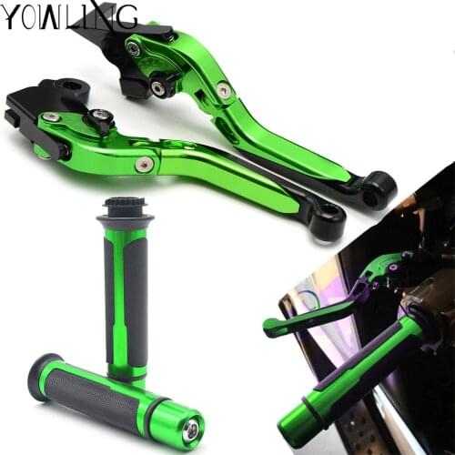 For kawasaki Z750 2007 2008 2009 2010 2011 2012 CNC Folding Extendable Brake Clutch Levers&Handlebar Hand Grips Grip Handbrake