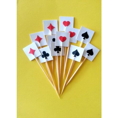 Casino Poker Cards cupcake toppers wedding cocktail Party Food Picks birthday toothpicks bridal showers cake topper