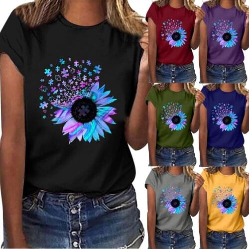 Plus Size Fashion Floral Printing Blouse T Shirt Short Sleeve Tops Womens Clothing Casual Loose Tops Ladies Female Shirt Tops