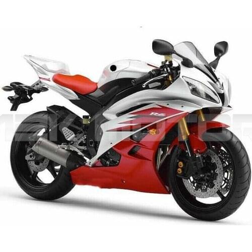 Injection Molding New ABS Motorcycle Whole Fairings kit Fit for YAMAHA YZF-R6 2006 2007 06 07 R6 Bodywork set Red white Cool