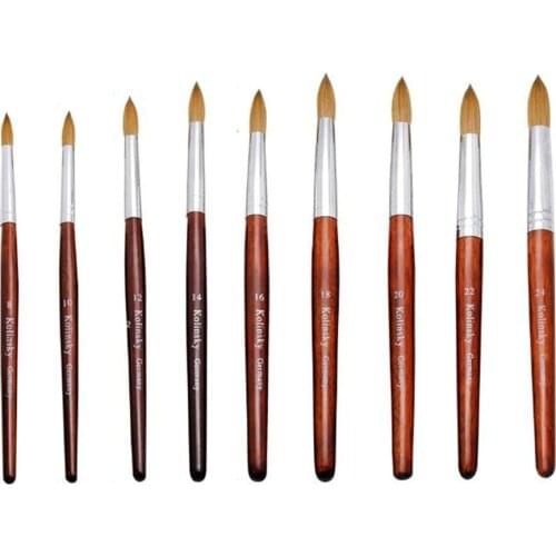 Mahogany Rod Round Head Nail Brush Tools Supplies Crystal Pen No Deformation No Corrosion Nail Brush