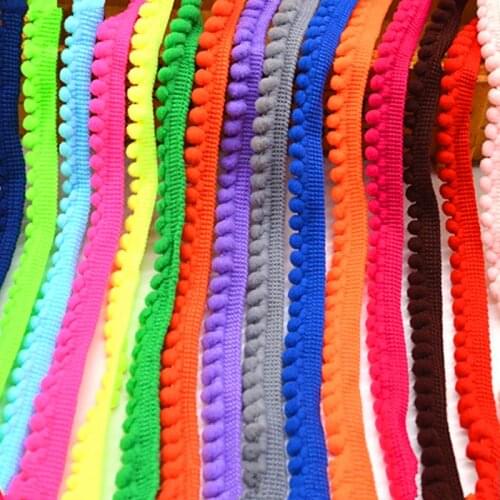 Lace Pom Pom Trim Ball Fringe Ribbon5mm Pompom Lace for Home Party Decoration DIY Sewing Accessory Gifts Supplies 5Yards