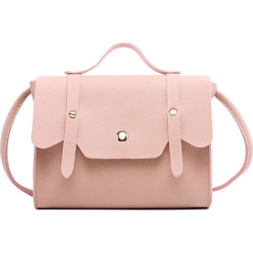 Small Soft Sweet Candy Macarons Color PU Leather Clamshell Shoulder Portable Handbag Ladies Bag Best Sale-WT