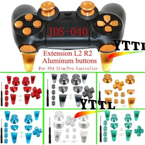 Extension L2 R2 Aluminum Metal buttons for For PS4 Slim Controller /PS4 Pro Controller JDS040 Trigger Buttons Aluminum Metal