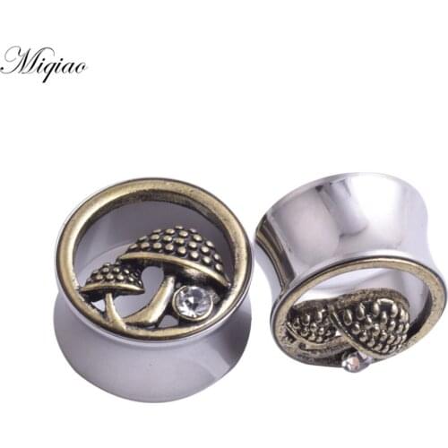 Miqiao 2pcs New Product Explosion-proof Stainless Steel Mushroom Ears and Exquisite Piercing Jewelry