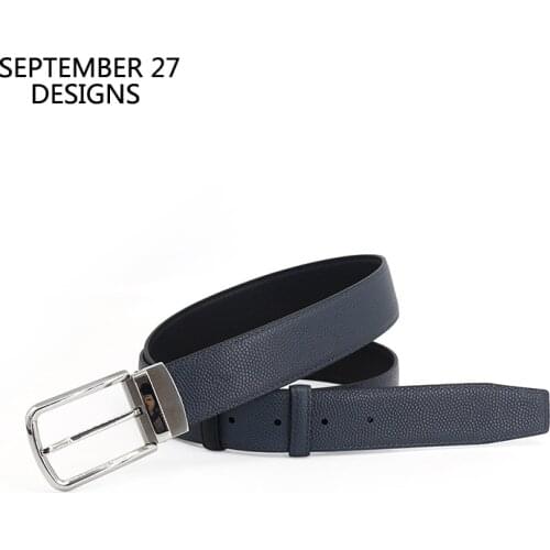 Belts Men Genuine Leather Luxury Male Business Belt Double-sided Top Quality Real Cow Leather Casual Pin Buckle Fashion Belts