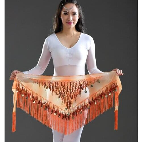 DJGRSTER New Handmade Beaded Hip Scarf Belly Dance Waist Band Golden Silver Gypsy Tassel Sequins Tribal Belt Belly Dance Costume