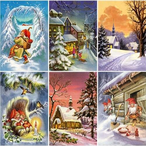 Diy Snow Scenic 5D Diamond Painting Full Square Drill Cross Stitch Kit Diamond Embroidery Mosaic Wall Art Rhinestone Landscape