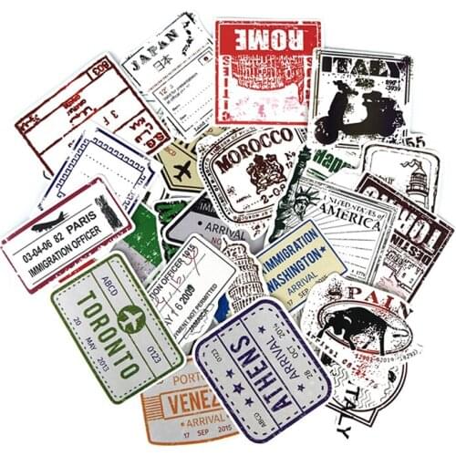 60pcs/lot Retro Traveling Boarding Pass Air Tickets Suitcase Stickers For Laptop Luggage Bags Bike Phone Cool Sticker