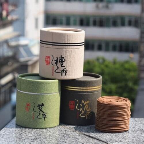 Natural Laoshan Sandalwood Wormwood Fragrance Scent Aromatherapy Fresh Air Aroma Spice Coil Incense Plate Incense