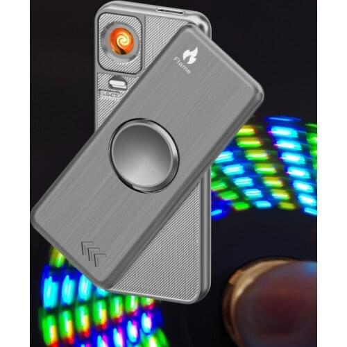 Creative New Strange Rotating Gyro Heating Wire Cigarette Lighter Wholesale USB Chare Lighter Fingertip Gyro decompression toy