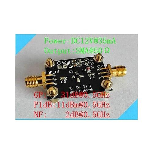 NEW 1PC 10K-1G LNA low noise amplifier high gain 31DB 0.5G RF amplifier