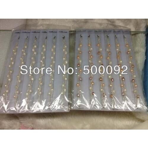 Wholesale 24 Qty rice freshwater cultured pearl bracelets
