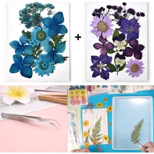 2 Packs 24 Pcs Of Dried Flower Tweezers Tool Set UV Resin Filling Jewelry Decorative Natural Flower Art Decors Epoxy Resin Mold