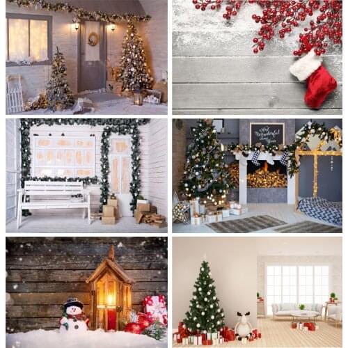 Christmas Theme Photography Background Snowman Wooden Floor Children Portrait Backdrops For Photo Studio Props 2135 SD-03