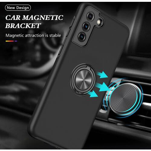 ShockProof Ring Phone Case for Samsung Galaxy S21 S20 FE Note 20 Ultra Plus Dual Layer Magnet Stand Armor Case Back Cover Coque
