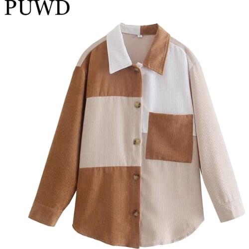 Женские вельветовые рубашки PUWD China At AliExpress