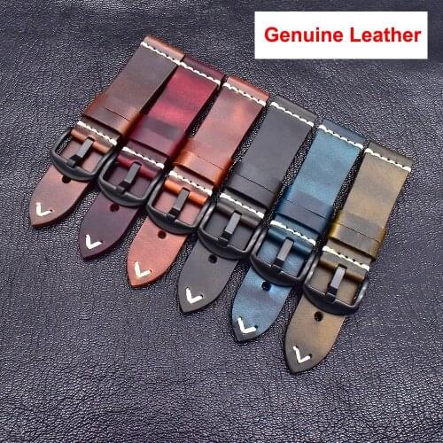 Whole Genuine Leather Watchbands 20mm 22mm 24mm Women Men Cowhide Watch Band Strap Discoloration for DW Daniel Wellington Belt