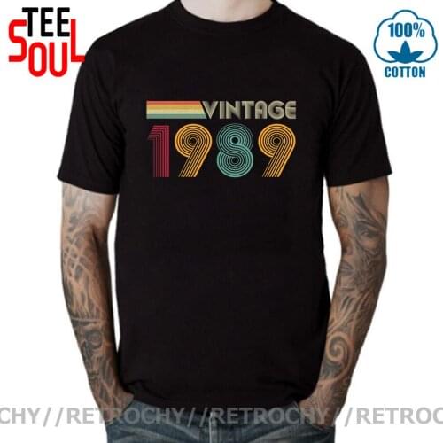 Retrochy Brand 80s Clothing Vintage 1989 T Shirt Mens Birthday Tee Retro Born in 1989 T-shirt Classic 1989 Birth Years Tee shirt