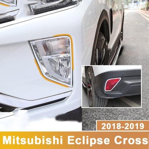 For Mitsubishi Eclipse Cross 2018 2019 Plastic Car Styling Front Rear Fog Lamp Decoration Frame Trim Cover Sticker Accessories