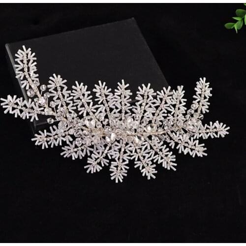 SLBRIDAL Handmade Luxury Crystal Rhinestones Wedding Hair Clip Barrettes Bridal Tiara Headpieces Hair Accessories Women Jewelry