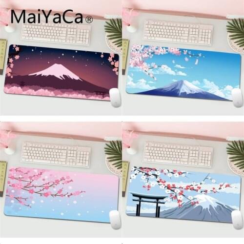 Japan mount fuji cherry blossom Rubber Pad to Mouse Game Gaming Mouse Pad Large Deak Mat 700x300mm for overwatch/cs go